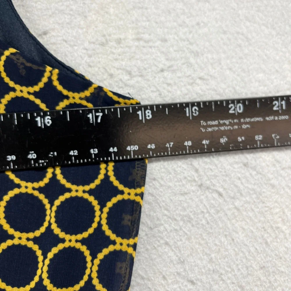 Banana Republic Maxi Dress Womens 10 Navy Yellow Geometric Spaghetti Strap Boho